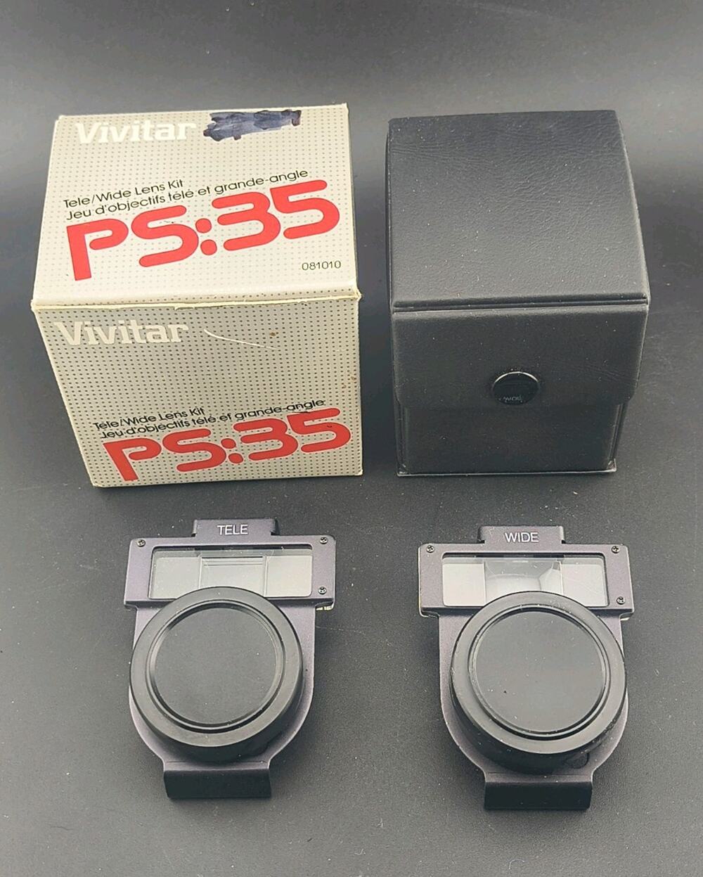 Vintage Vivitar PS:35 Tele/Wide Lens Kit Accessory Set 081010 with Case & Box